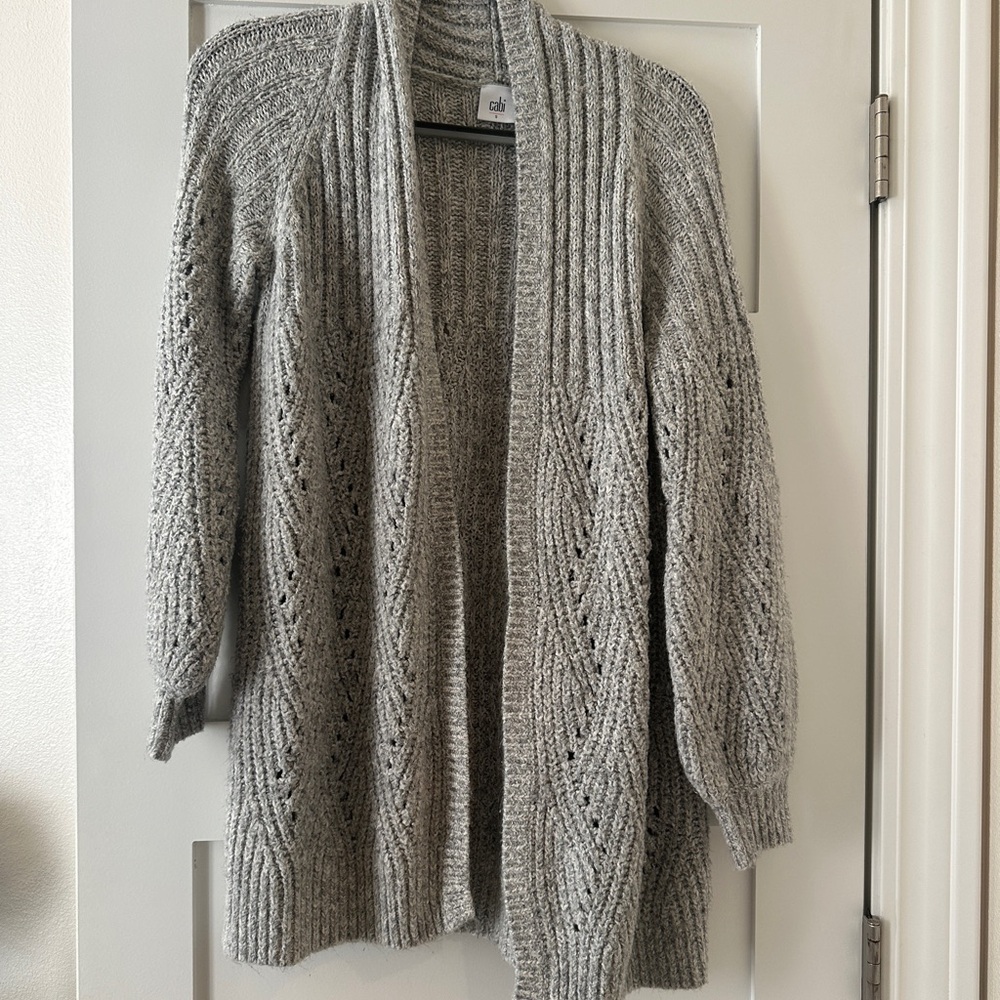 CAbi Heather Gray Knit Cardigan